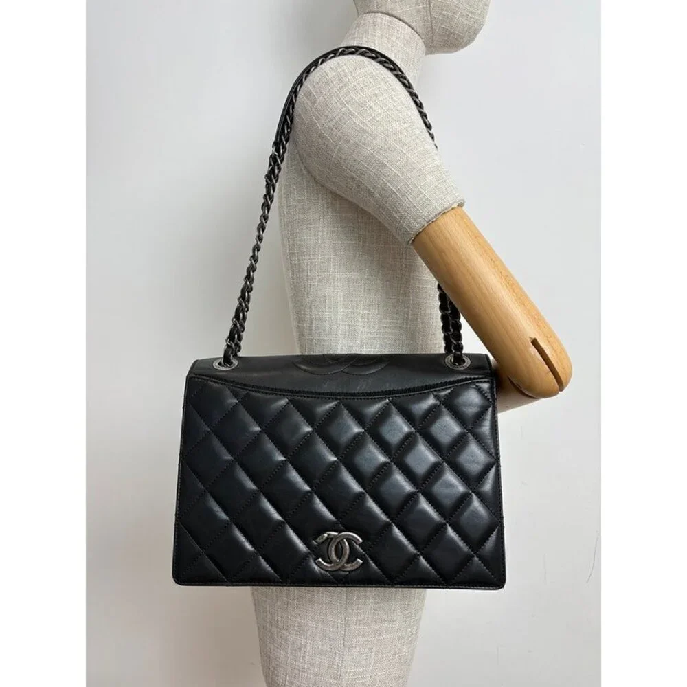 CHANEL Black Calfskin Ballerine Flap Bag SHW
